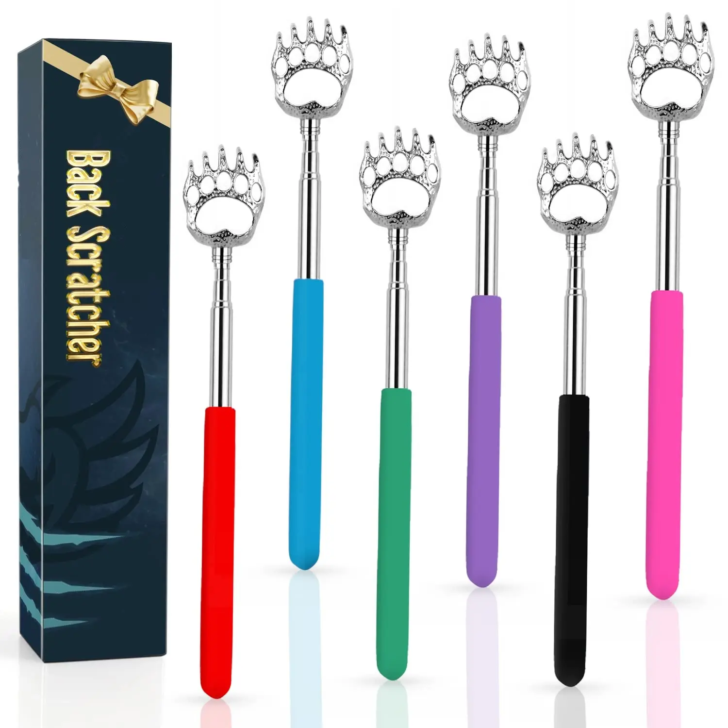 6 Pack Multi-Function Back Scratcher Back Brush Exfoliating Back Scrubber - Body Care Relaxation Aid Back Manual Massage Tools, Fathers Day Dad Gifts, White Elephant Gifts for Adults Massagetool