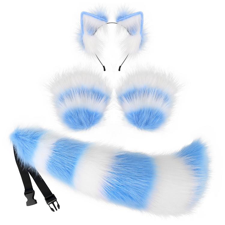 3-Piece Animal Cosplay Set – Fluffy Ears, Claws & Tail | Perfect for Sexy Roleplay & Cosplay Fun Belt Fursuit Short Costume Womenswear Adjustable Clothes Comfortable Furry Plush Skeleton Soft