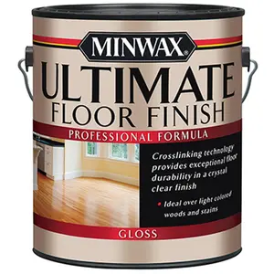 212 MAIN Minwax 131010000 Water-Based Gloss Finish Floor Coating, 2-Gal Pack, Gloss Shine, Low Odor, Re-Coats Fast