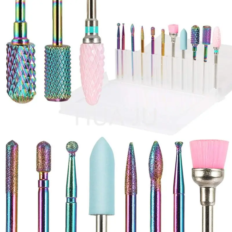 11pcs Multicolor Nail Drill Bit Set, Tungsten Carbide Nail Files Set, Electric Nail Drill Kit…