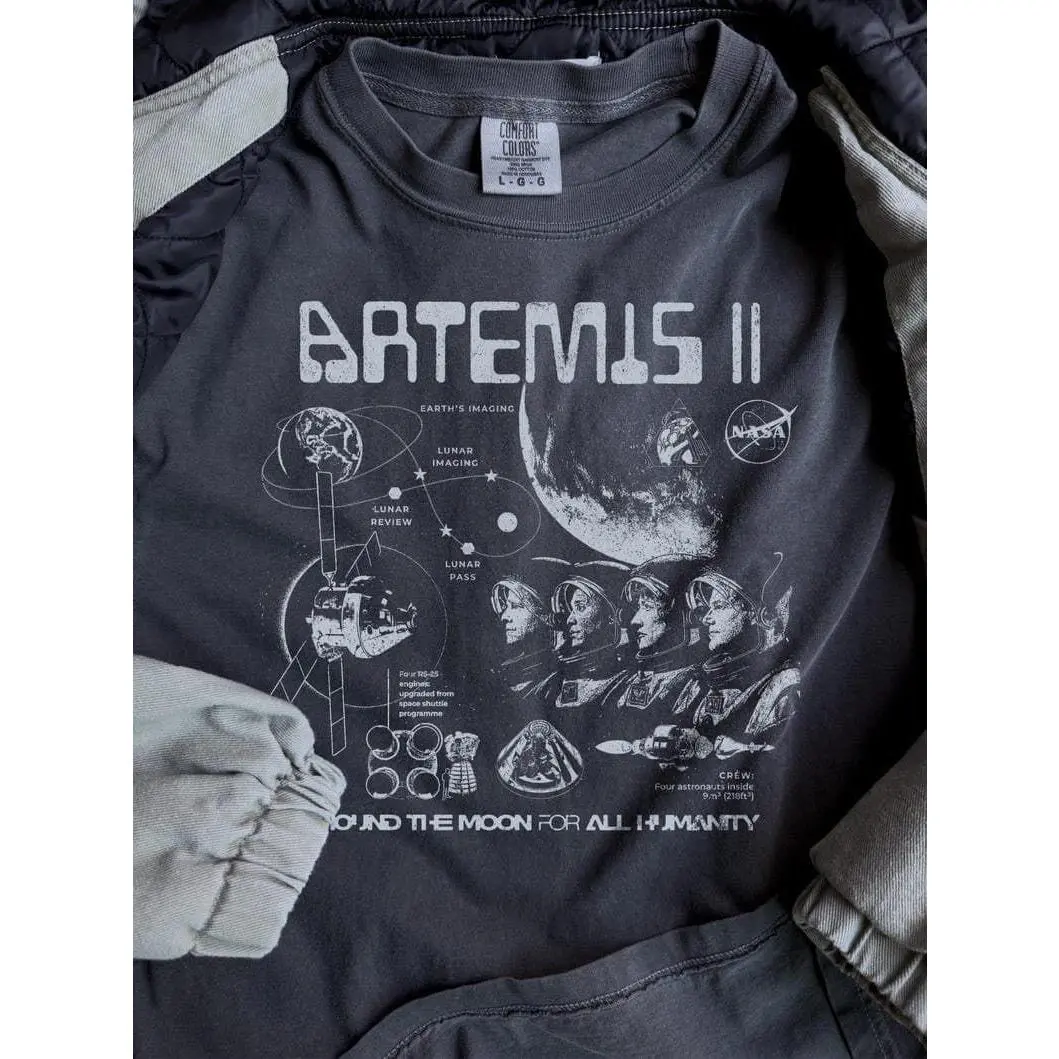 [Sale Up To 50%] Artemis II NASA Mission Comfort Colors T-Shirt: Vintage Feel, Space Exploration Apparel, Graphic Streetwear T-shirt
