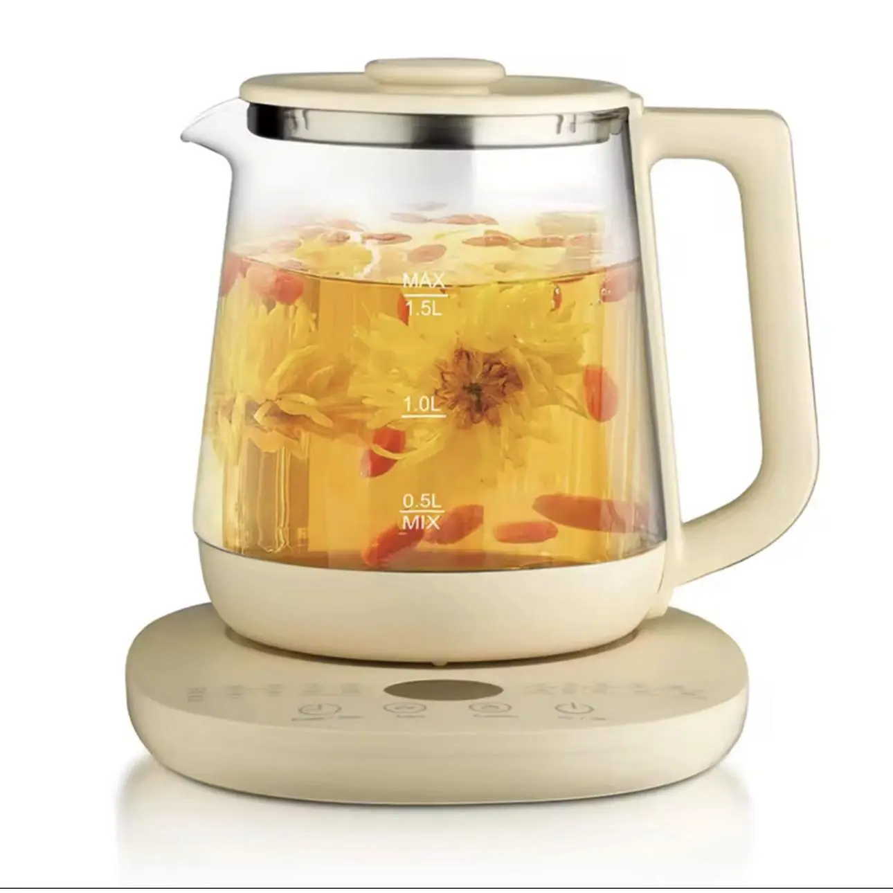 Glass Teapot with Adjustable Settings, 1.0L Capacity, Ideal for Herbal Teas and Infusions