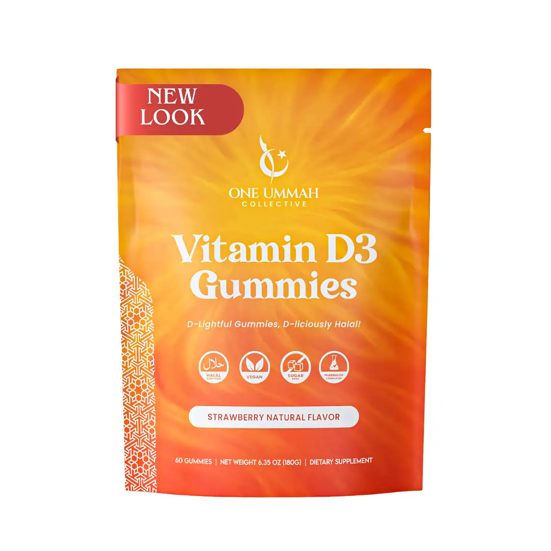 Halal Certified Vitamin D3 Gummies 2000 IU - Sugar-Free, Vegan, & High Absorption - Cholecalciferol Supplement - Tasty Gummies for Adults