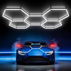 Gen II Hexagon Garage Lights: 168W 16800LM 5 Grids Hexagon Led Light, 6500K Ultra Bright Honeycomb Hex Lights, Durable Design for Garage, Shop, Basement, Barber, Homegym