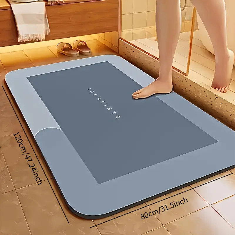 Non-Skid Diatomite Bath Mat, 20"×32" Quick-Dry Ultra-Absorbent Shower Rug - Hypoallergenic, Soft, Ideal for Bathroom Floor, Non-Skid Bath Mats Nonslip Bathtub Mat