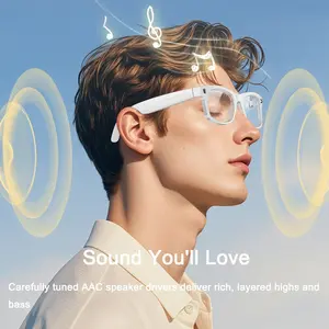 Camera AI Glasses, with 2MP Anti-Shake Camera( Interpolation 5MP), 3 Lenses  (Transparent Anti-blue Lenses + Sunglasses Lenses+Brown Lenses) Smart Glasses, Support 1080P Video Recording Multi Languages Translation Bluetooth Music & Hands-Free Calling