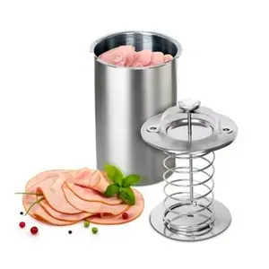 Making Luncheon Meat Stainless Steel Meat Press Cooker for Preparing Healthy Homemade Deli Meats, Complete with a Thermometer - Ideal for Kitchen Bacon Pressure Cooking The Top Choice for Making Meat Patties Gifts for the Family