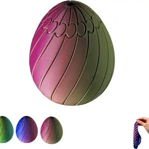 Twisty Fidget Egg, 3D Printed Slippery Egg Fidget , Easter Egg Toys, Easter Basket Stuffers, Rotating Fidget Puzzle Toy for Stress Relief, Colorful Desk Fidget Toy, Easter Party Favors, Stress Relief Fidgeting