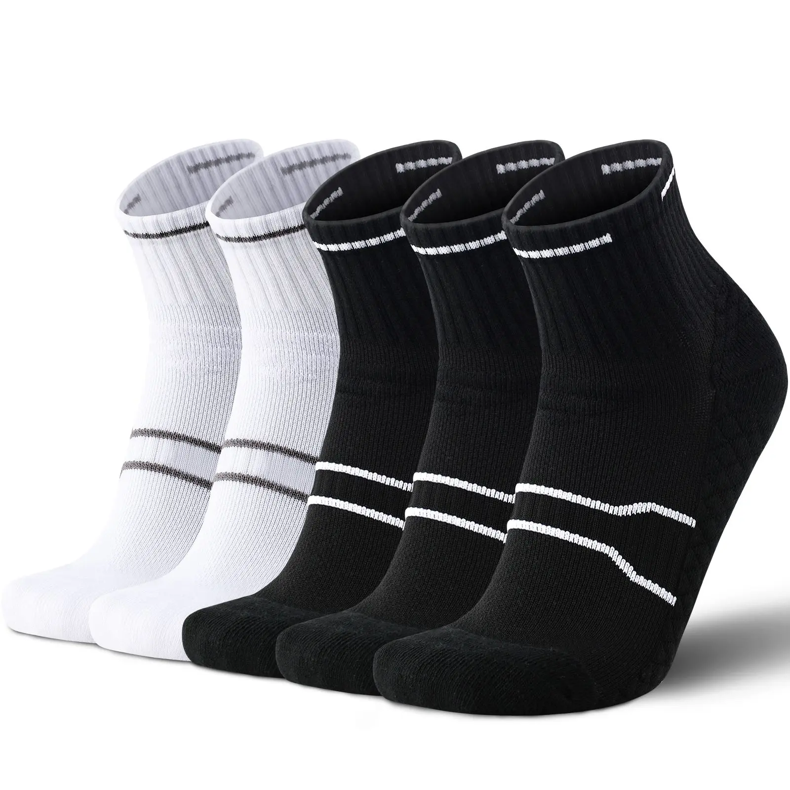 CloudStep 3D Cushion Athletic Socks | Seamless Toe & Anti-Blister Quarter Socks for Workout & Running 5 packs Man socks Performance Functional Socks Men’s Performance Athletic Socks