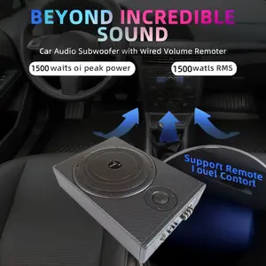 1500 watt car seat subwoofer, equipped with ultra-thin high fidelity audio processor, amplifier and amplifier, car seat subwoofer system, Heavy Bass Stereo
