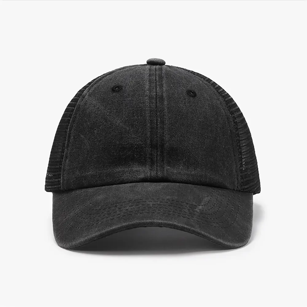 [Solid Color] Mesh Baseball Cap Breathable Sport Dad Hat Adjustable Performance Snapback Lightweight Summer Unisex Training Casual Cap