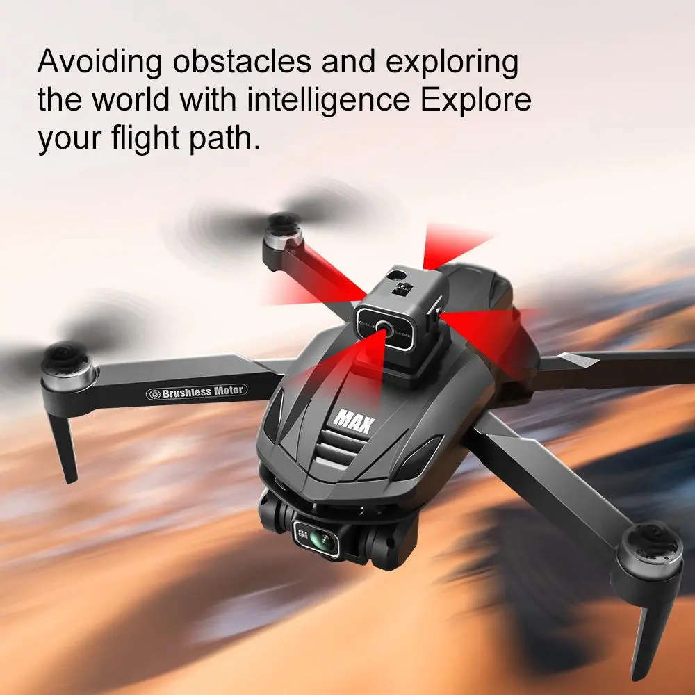 2026 New V168 Pro Max Drone (v168max+2battery) - 4K HD Front Dual Lens, Brushless Motor, GPS Return, Gesture Control, 4.5in Screen Remote, 360° Scrolling, Foldable Plastic Drone for Videography, Navigation, Micro SD Support, 684in Height