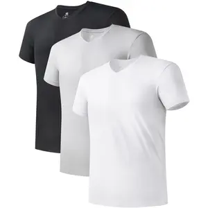 DAVID ARCHY Men's Undershirt Bamboo Rayon Moisture-Wicking Breathable Tshirt Stretch V-Neck Tees for Men, 3 Pack, Gift Sets for Boyfriend Fathersdaygift Top Menswear men gifts graphic tees Sweat Soft