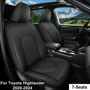 For Toyota Highlander 2020-2024 Car Faux Leather Front&Rear 3 Rows 7-Seat Covers