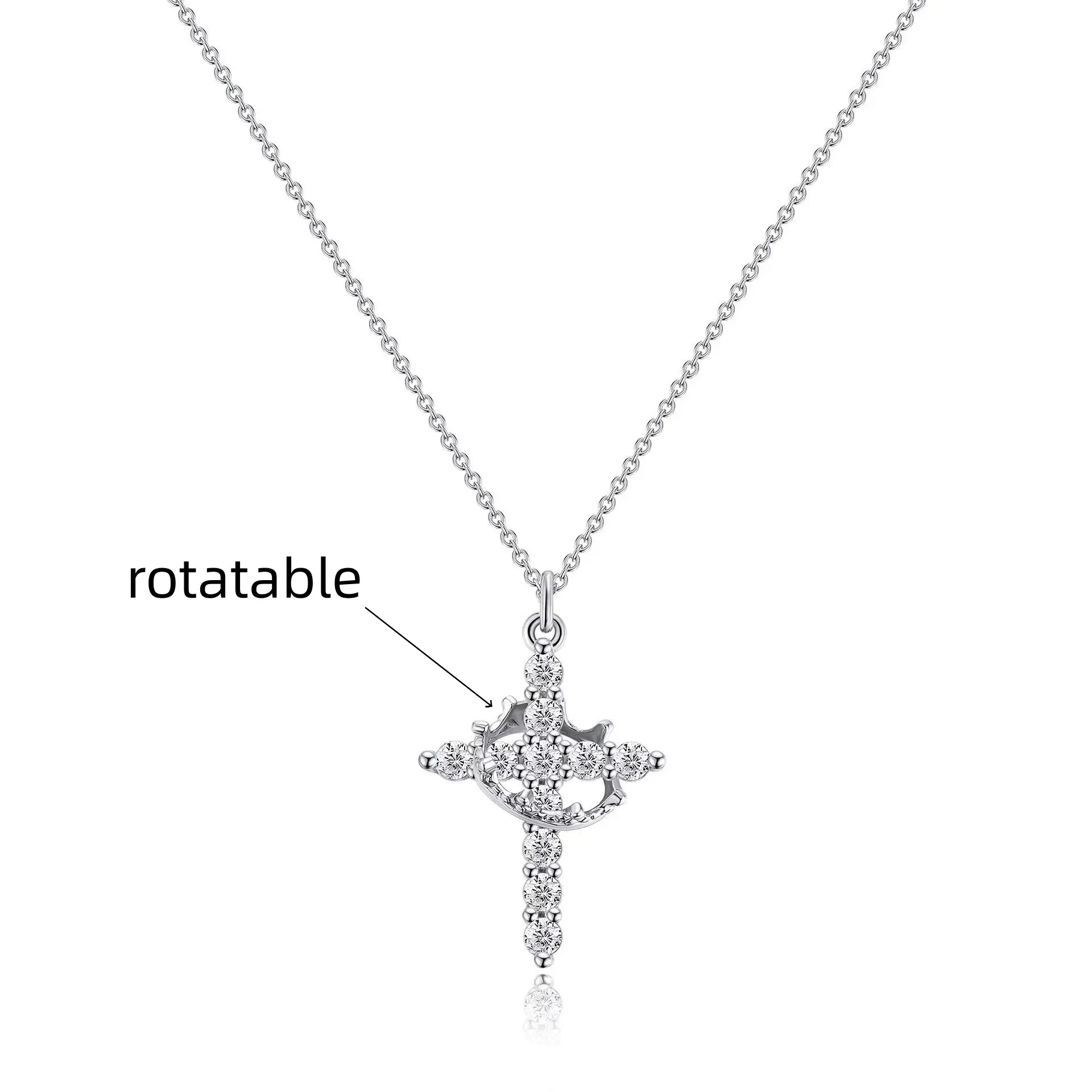 Crown Cross  for Women, 14K Gold/silver Plated Crown Cross Pendant , Non-Tarnish Faith Jewelry for Women, Christian Religious Gifts for Her with gift box