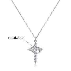 Crown Cross  for Women, 14K Gold/silver Plated Crown Cross Pendant , Non-Tarnish Faith Jewelry for Women, Christian Religious Gifts for Her with gift box