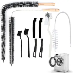 Washing Machine Cleaning Brush,Dryer Vent Cleaner Kit,Crevice Brush for Bathroom, Shower & Kitchen - Scrub Brushes with Long Handle,Household Cleaning Tools Tile, Bathtub, Sink, Grout Cleaning Brushes
