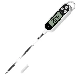 Digital Meat Food Thermometer for Cooking Kitchen BBQ, Probe Instant Read Thermometer with Long Probe for Candy Candle Milk Yogurt Deep Fry Roast Baking Temperature Silicone Stainless Steel Utensils