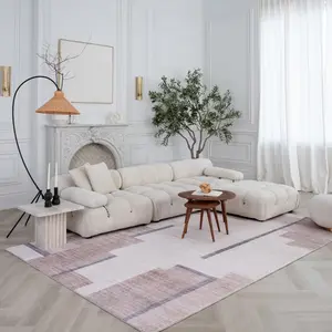 HomeRoots 570061 7 x 10 ft. Abstract Rectangle Area Rug, Beige & Brown