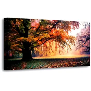 Landscape Canvas Wood  Frame Tree Of Life Wall Art Nature  Forest  Pictures Modern Wall Decor Mural Paintings Artwork Poster Photo Decoration