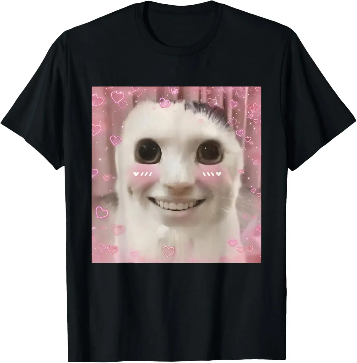 Men's 100% Cotton Short-Sleeve Round Neck Casual Distressed Graphic T-Shirt - Goofy Ahh Cat, Dank Cursed Weirdcore Cringey Banana Cat Meme Design, Shortsleeve, Menswear, Top, Tshirt