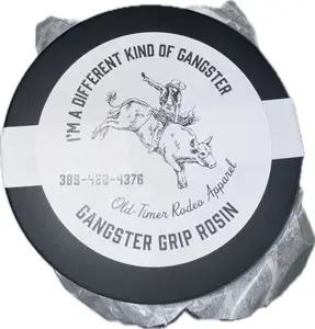Old Timer Rodeo Apparel Gangster Grip Rosin 8oz - Rodeo Bull Riding Grip Rosin for Secure Hold & Performance - I'm a Different Kind of Gangster Design