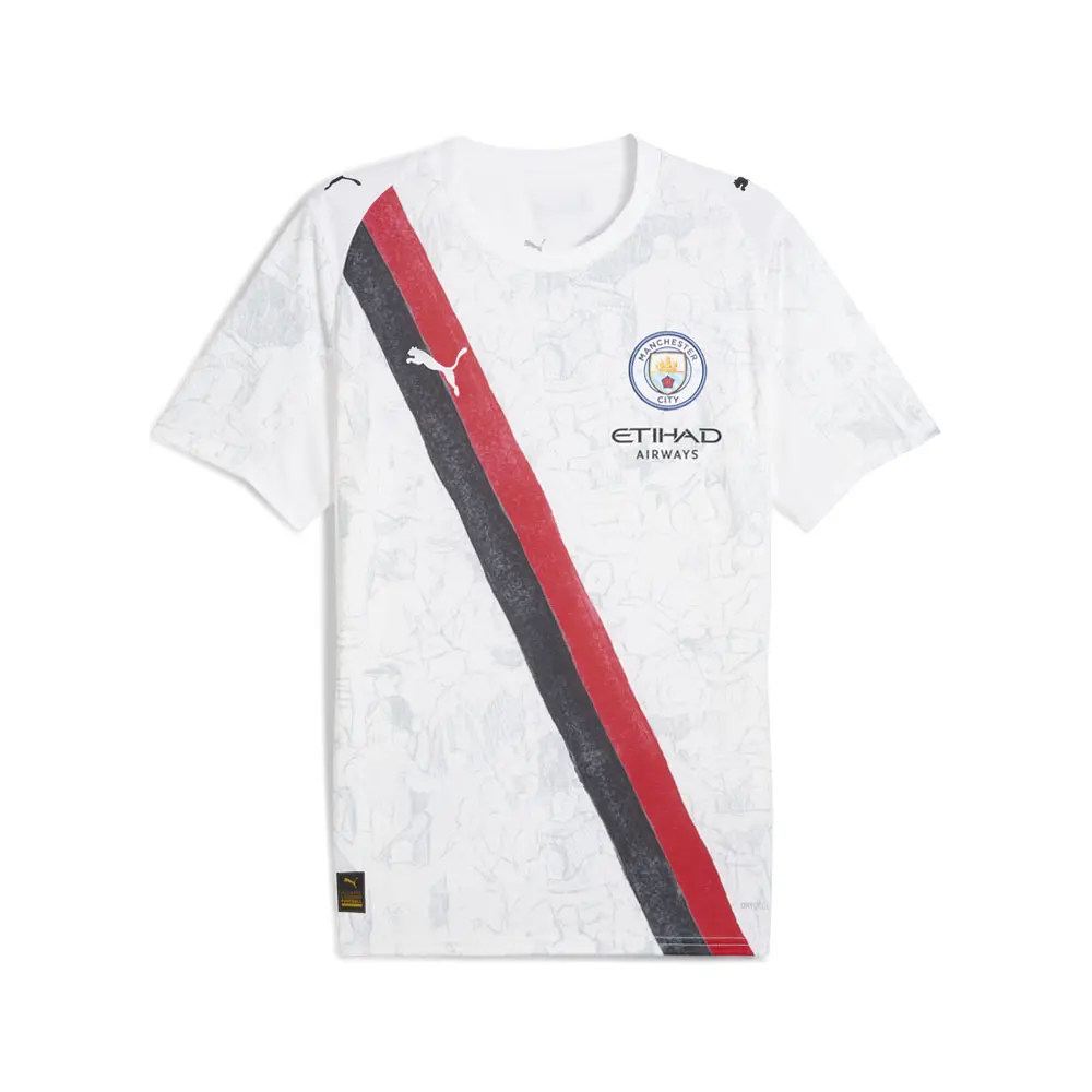 PUMA Mens X Kidsuper Manchester City F.C. Crew Neck Short Sleeve Jersey Replica Casual - Black, White