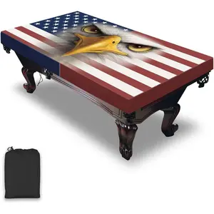 Waterproof & Dustproof 8ft Pool Table Cover, Polyester Taffeta Cloth Protective Cover for Indoor Outdoor Billiards Pool Table Accessories