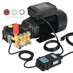 VEVOR Electric Pressure Washer Pump Kit, 1220 PSI, 2.2 GPM, Triplex Power Washer Pump with 2 HP Motor 120 V, Adjustable Water Pressure, for Washing Cars, Gardens, Exterior Walls, Deck, Machinery Equipment