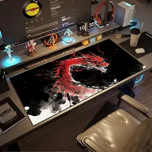 Large Anti-Slip Rubber Mouse Pad, Durable Gaming Office Mat, Rectangular Keyboard Tray, Perfect Gift for Holidays, Dragon Ink Design
