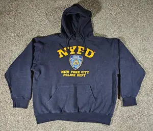 NYPD Hoodie Mens XL Blue Yellow New York Police Department