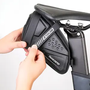 TAKEZERO EVA hard shell waterproof bike saddle bag Seat bag Bike bag under seat 1 litre Bike tail bag Bike Rear bag Bike riding Accessories Storage bag Bike wedge bag Mountain road bike summerwins
