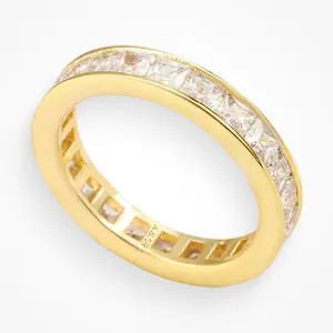 EVRY JEWELS Gold or Silver Plated Women's Waterproof Princess Ring