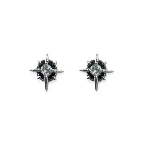 CZ Star Stud Earrings for Men Women Streetwear Hip Hop Unisex Style