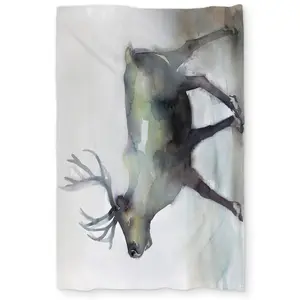 Begin Home Decor C1DCTXLWO62FHN Caribou Holidays Blue Twin Size Extra Long Duvet Cover - Stylish Home Decor