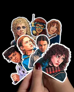 80s Girl Power Sticker Pack – Retro Adventure &amp; Heroine Vibes, Strangers Things Sticker