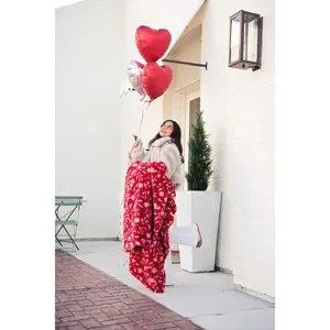 Lush Red Floral Blanket