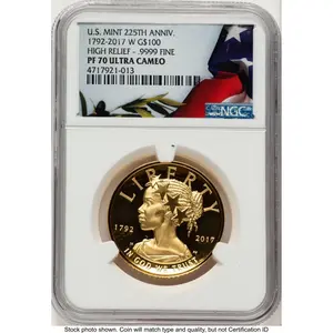 Modern Bullion Coins (2017-W G$100 American Liberty High Relief, DC Bunting Flag)