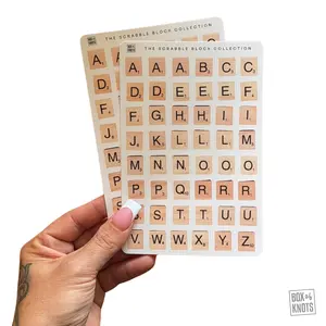 The Scrabble Block Collection | Kiss Cut Sticker Sheets | Scrapbooking | Journal Stickers | Matte | Decorative Junk Journaling Decor Planner