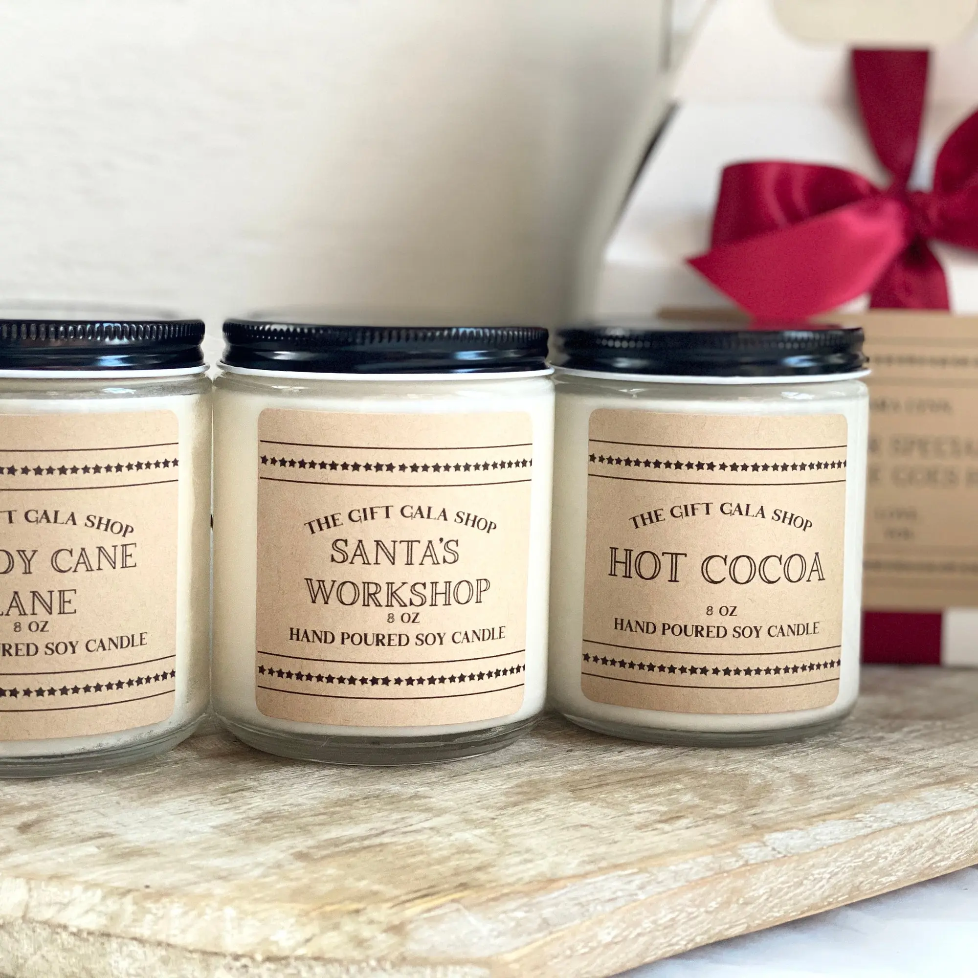 Christmas Candle Set, Winter Candles, Holiday Gift Set, Gift for Her, Set of 3 Jar Candles, Soy Candles Handmade, Ship a Christmas gift
