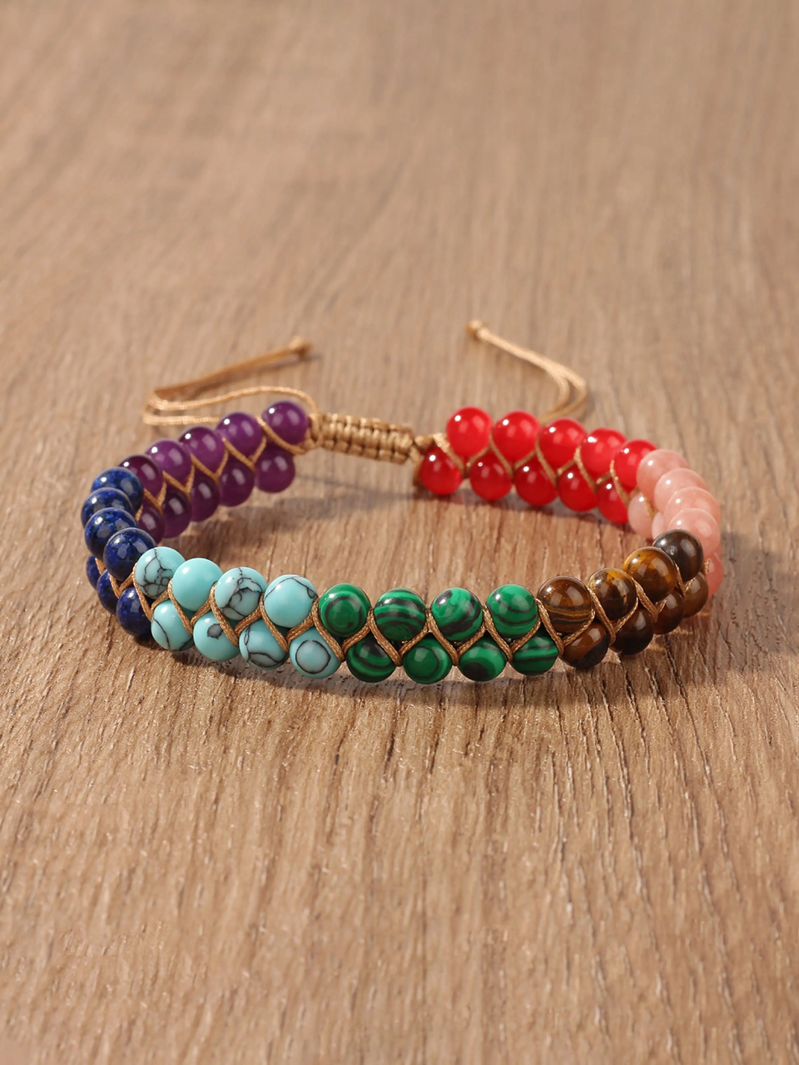 Handmade Boho Chakra Crystal Anklet, Perfect Gift for Meditation & Energy Healing, All-Season Jewelry for Family & Friends