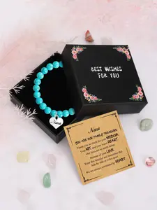 1PC Unique Christmas Gifts for Nana, Exquisite Heart Shape Bracelet with Gift Box & Blessing Card, Ideal Birthday Gifts for Nana, Bohemian Style Bracelets Gift for Nana, Daily Jewelry Bracelet Wear Gift for Nana