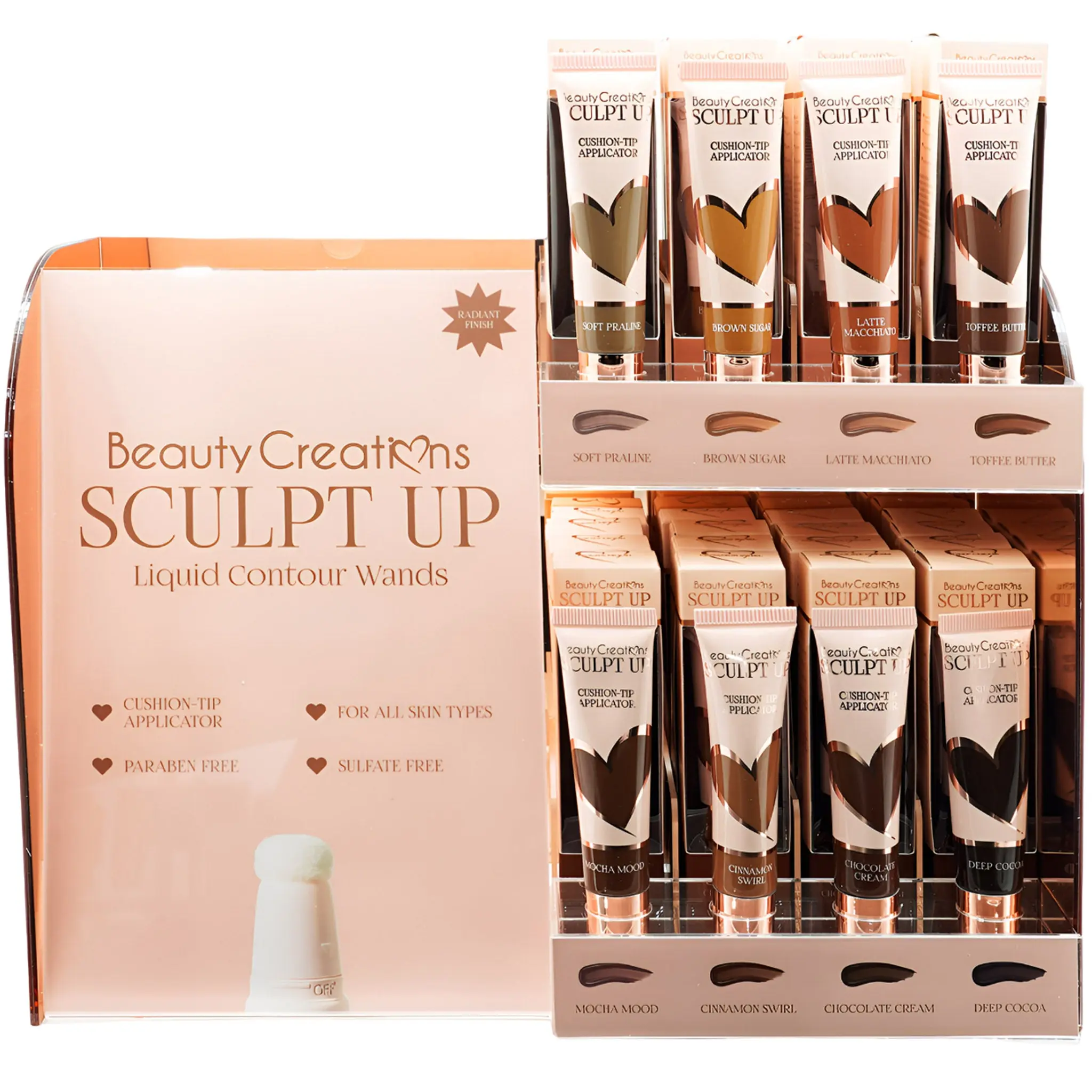 Contorno Líquido en Barra Sculpt Up Beauty Creations - Venta al por Mayor Dipslay 48 Unidades + 8 Probador (FSLW-PTD2)