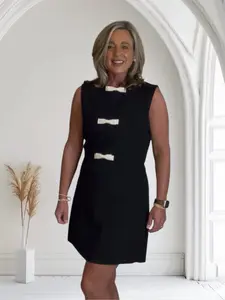 French Connection Contrast Bow Sleeveless Mini Dress