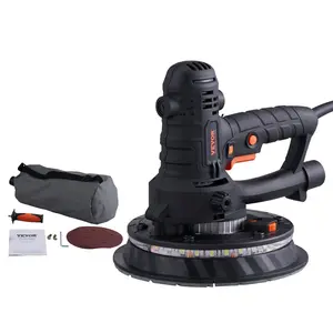 fathersdaygift VEVOR Drywall Sander, 800W Electric Sander with 12 Sanding Discs, Variable Speed 1200-2300 RPM Wall Sander with Automatic Vacuum Dust Collection System, Double LED Lights, Dust Bag, Detachable Edge