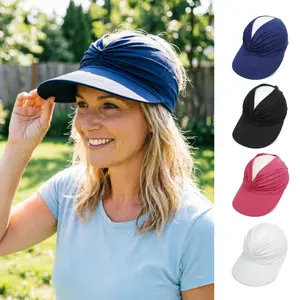 Women's Summer Sun Visor — Stylish Pleated, Breathable, Wide-Brimmed Sun Hat for Outdoor, Beach, and Sports Activities
