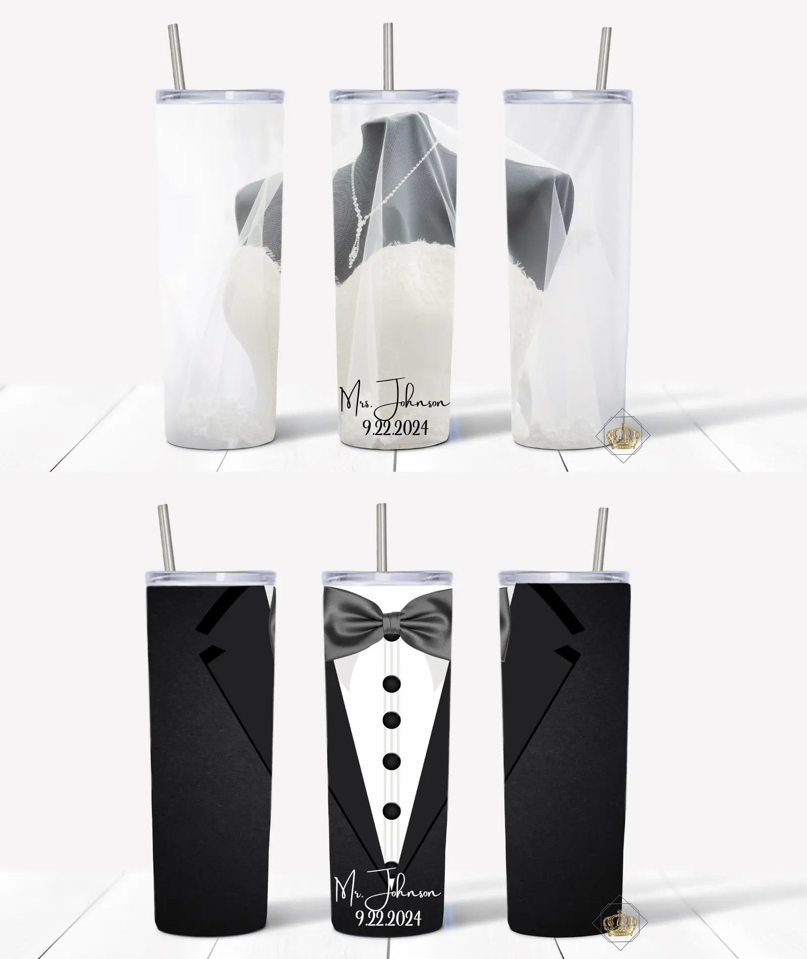 Bride and Groom Wedding Tumblers
