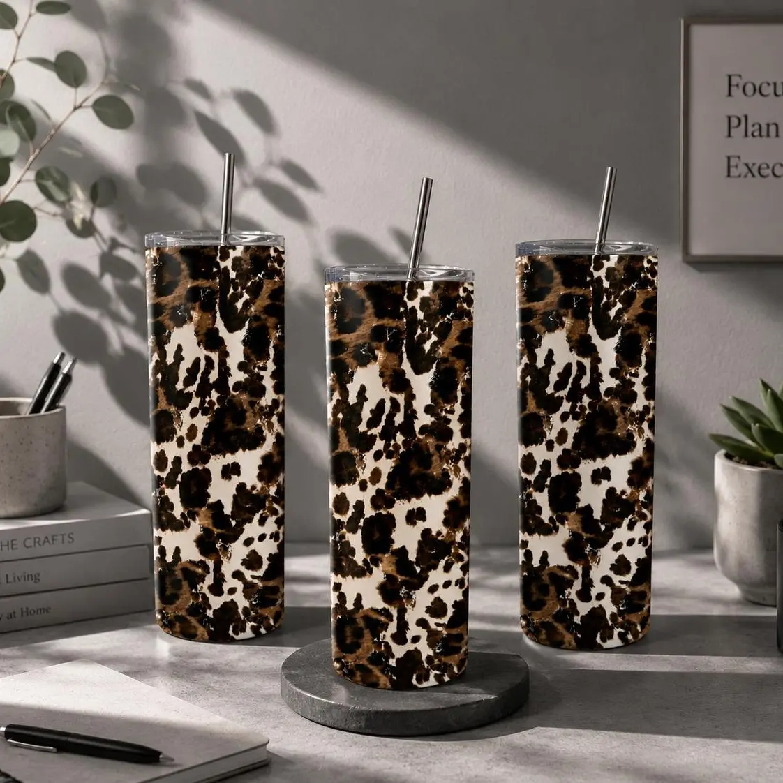 Leopard Stainless Steel Skinny 20oz Tumbler