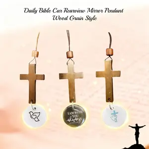[Family Gift]Bible Verse Car Rearview Hanging Cross Ornament, Car Rearview Mirror Cross Pendant, Christian Accessories, Vehicle Truck Car Decor Men's Car Accessories Car Stuff for Women Boujee Car Accessories Car Decor