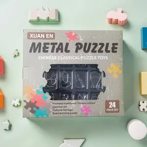 Metal Unlocking Set, 24 Pieces, Traditional Chinese Puzzle Toy, Brain Teaser Challenge, Enhances Logic & Focus, Stress Relief, Fun for All Ages
